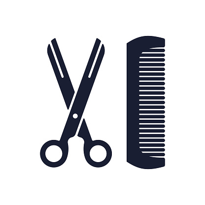 Solid Vector Icon for Hair Cut