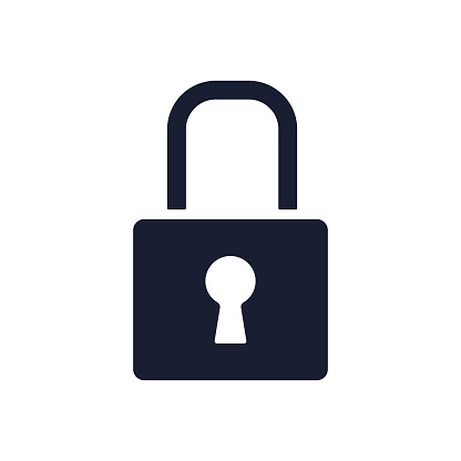 Solid Vector Icon for Lock