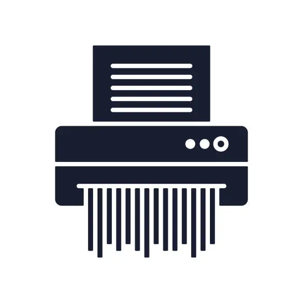 Vector illustration of Solid Vector Icon for File Shredder