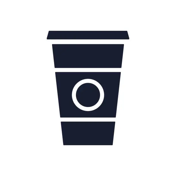 Vector illustration of Solid Vector Icon for Coffee Cup