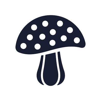 Solid Vector Icon for Mushroom