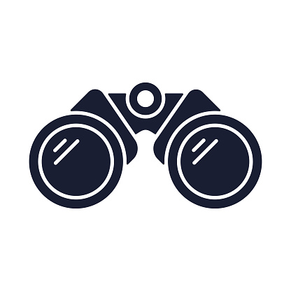 Solid Vector Icon for Binoculars