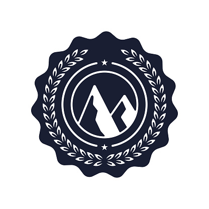 Solid Vector Icon for Mountain Badge