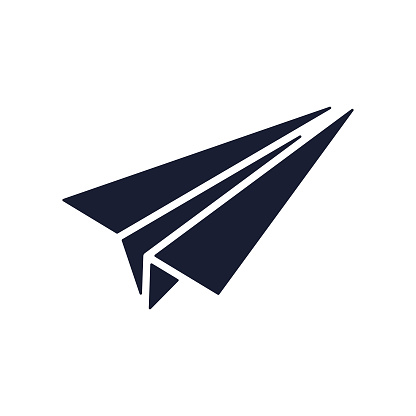 Solid Vector Icon for Paper Airplane