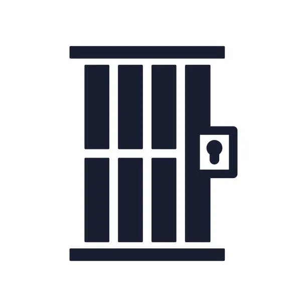 Vector illustration of Solid Vector Icon for Prison