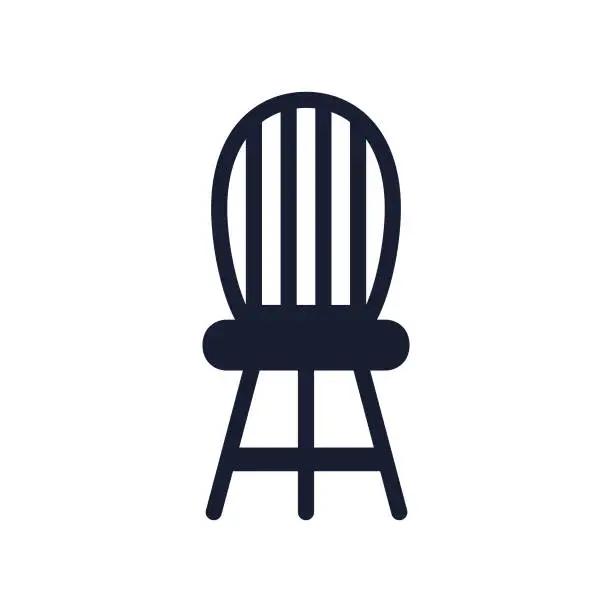 Vector illustration of Solid Vector Icon for Wooden Chair