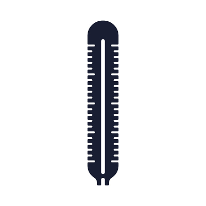 Solid Vector Icon for Thermometer