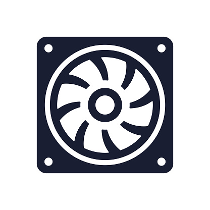 Solid Vector Icon for Cooling Fan