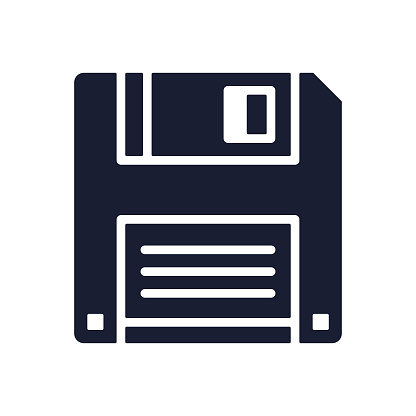 Solid Vector Icon for Floppy Disk