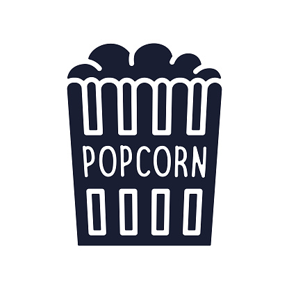 Solid Vector Icon for Popcorn
