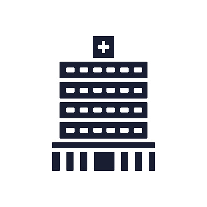 Solid Vector Icon for Hospital Building