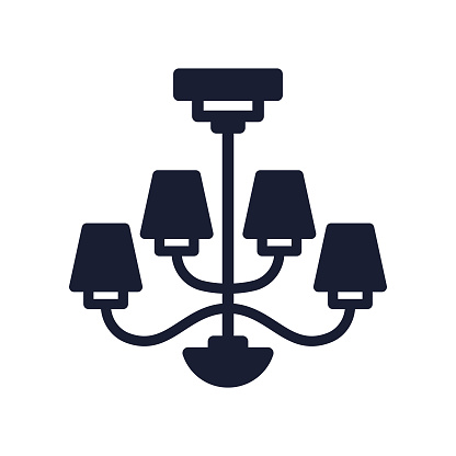 Solid Vector Icon for Chandelier