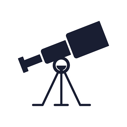 Solid Vector Icon for Telescope