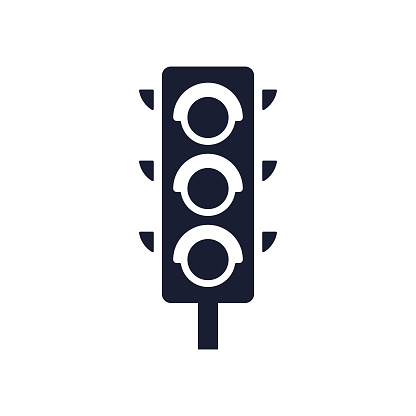 Solid Vector Icon for Traffic Lights