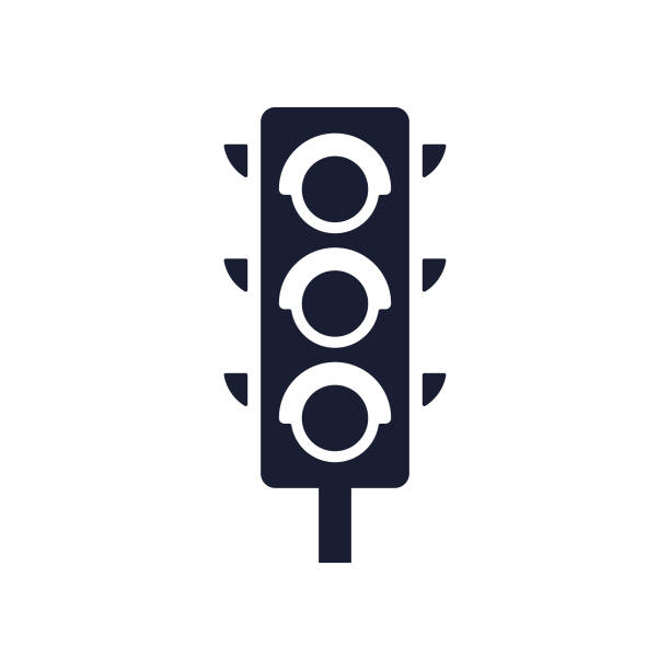 Solid Vector Icon for Traffic Lights Solid Vector Icon for Traffic Lights traffic light graphic stock illustrations