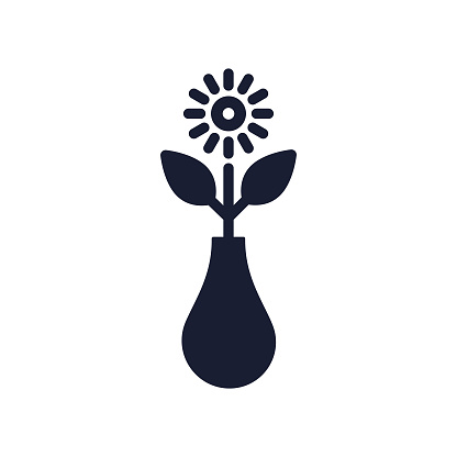 Solid Vector Icon for Flower