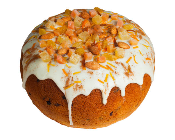 istock Festive Easter loaf, nutty and fruity, with a sweet sugar icing. isolated 2090907868