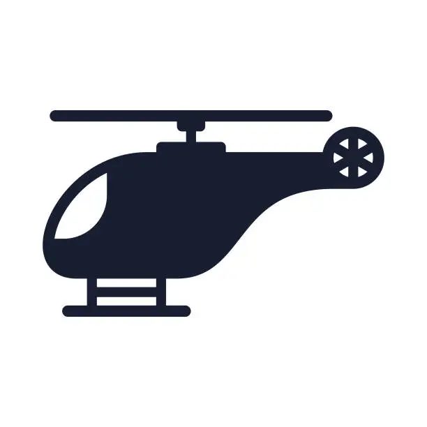 Vector illustration of Solid Vector Icon for Helicopter