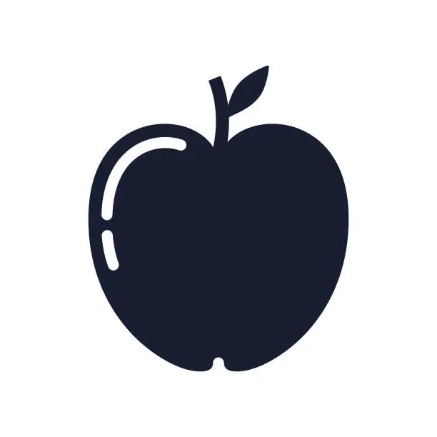 Vector illustration of Solid Vector Icon for Apple