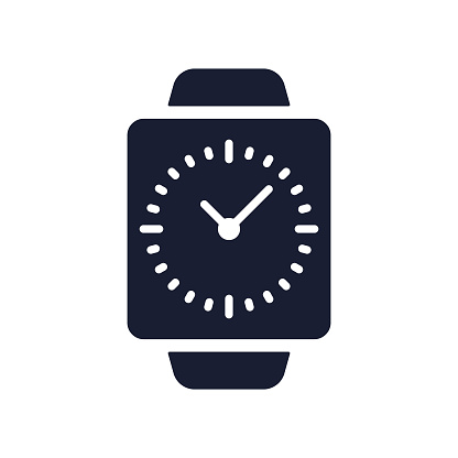 Solid Vector Icon for Smart Watch