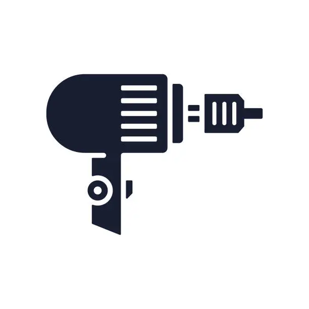 Vector illustration of Solid Vector Icon for Electric Drill