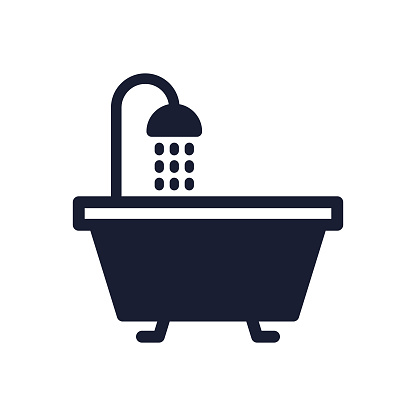 Solid Vector Icon for Shower