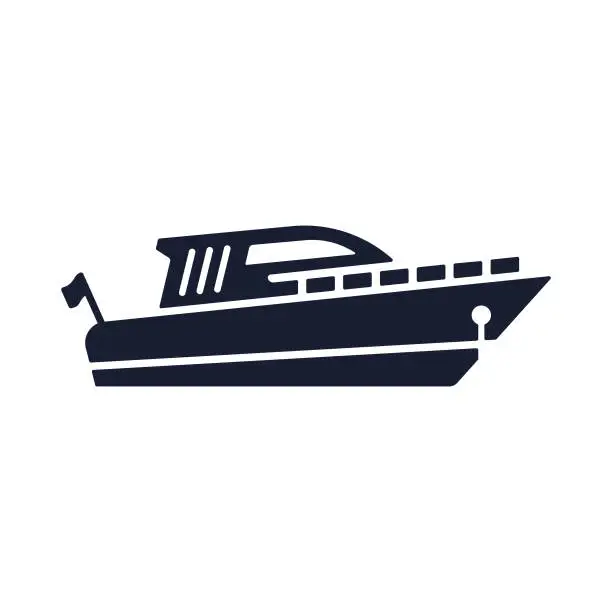 Vector illustration of Solid Vector Icon for Motorboat