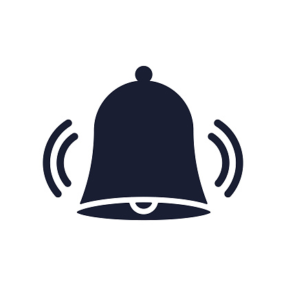 Solid Vector Icon for Ringing Bell