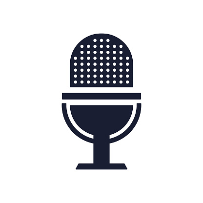 Solid Vector Icon for Podcast