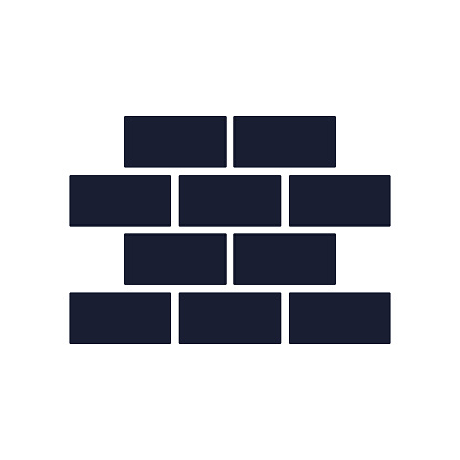 Solid Vector Icon for Building Wall