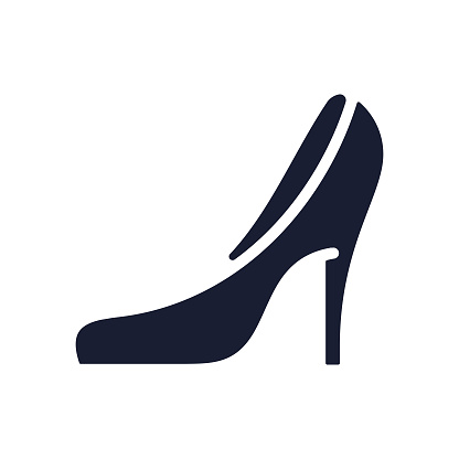Solid Vector Icon for High Heels