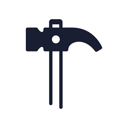 Solid Vector Icon for Hammer