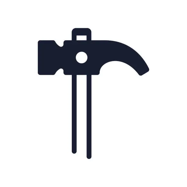 Vector illustration of Solid Vector Icon for Hammer