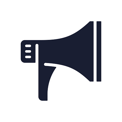 Solid Vector Icon for Megaphone