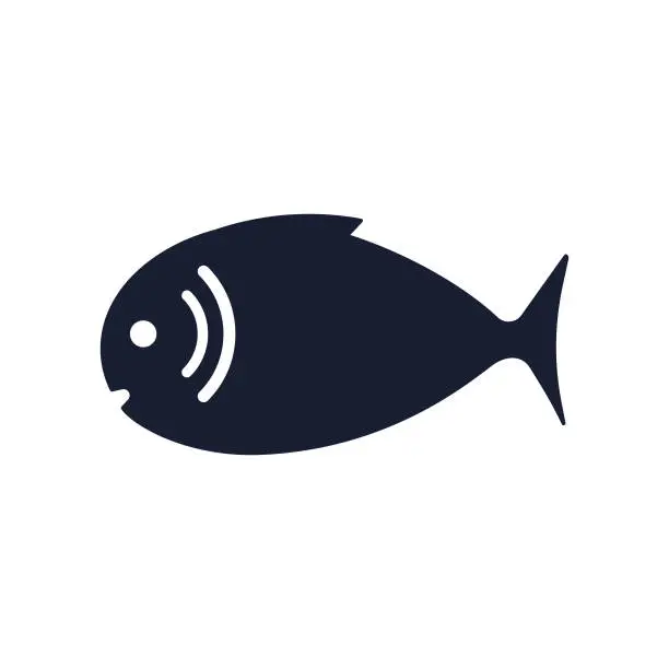 Vector illustration of Solid Vector Icon for Fish