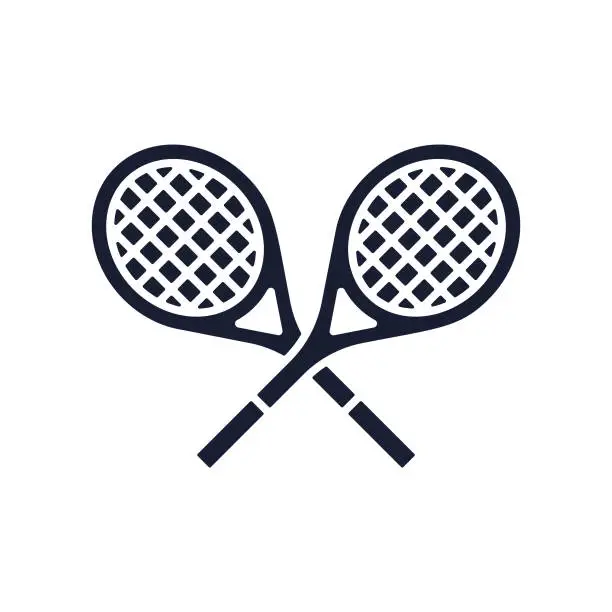 Vector illustration of Solid Vector Icon for Tennis Racket