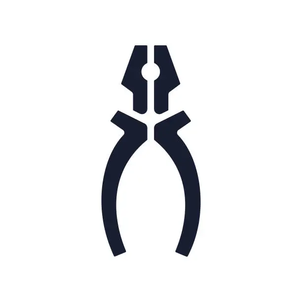 Vector illustration of Solid Vector Icon for Pliers