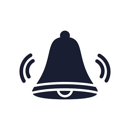 Solid Vector Icon for Alarm Bell