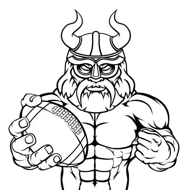 Vector illustration of Viking American Football Sports Mascot