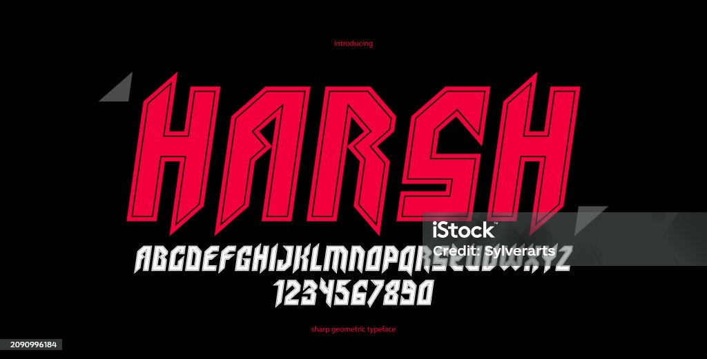 Sharp Styled Letters Sharp And Bold Vector Display Italic Font For Logo Gothic Or Heavy ...
