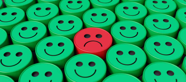 istock One sad among a crowd of happy ones round characters 3d render 2091001093