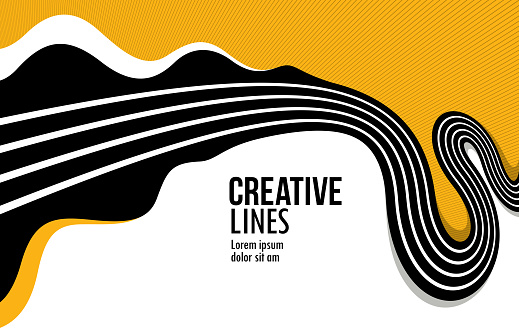 Creative Lines Vector Abstract Background 3d Perspective Linear Graphic ...