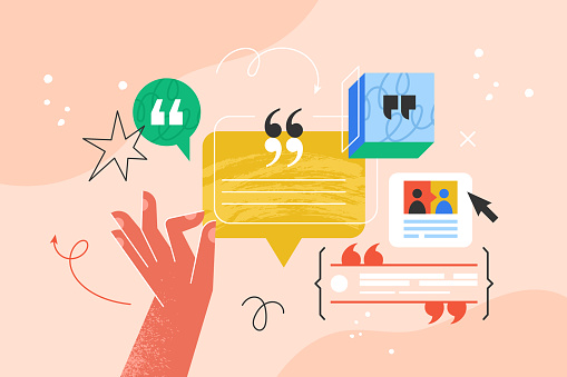 Creative Comment Types Modern Creative Concept For Review Quate Comments And Client Feedback ...