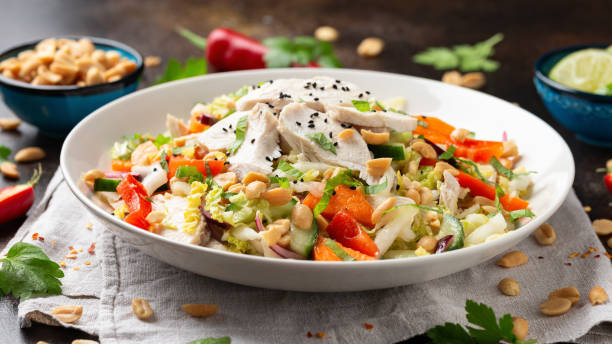 istock Healthy Vietnamese Chicken Salad with vegetables and peanuts 2091061859