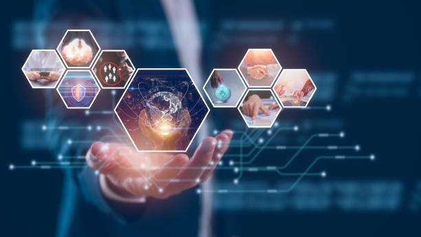 istock Ai tech digital transformation, multi exposure of businessman show virtual Global Internet connect Chat with AI cyber security trading investment using ai tech and data analysis 2091103171