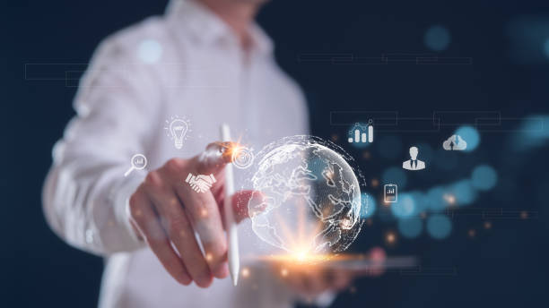 istock Digital transformation technology internet of things. Businessman using mobile smart phone. Business global internet connection application technology and digital marketing, Financial and banking 2091106808