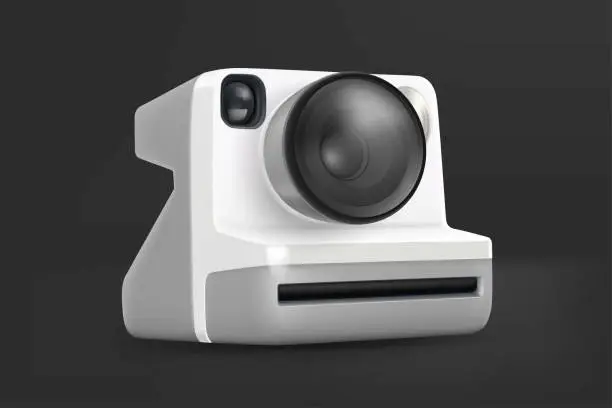 Vector illustration of Modern compact digital instant camera. 3d vector illustration