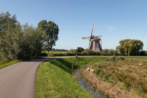 Mill - Broekzijdse molen, along the river Het Gein in the Netherlands near Abcoude.