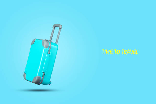 istock Blue suitcase. On a blue background. Copy space. Travel background. Trips. Background for travel 2091209659