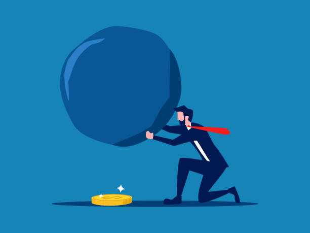 istock Find investment returns. Businessman turns over a stone and finds a coin 2091230040